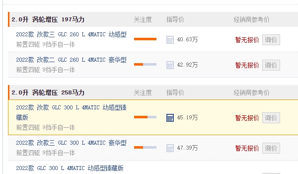 奔馳glc260最新價(jià)格2021款圖片 沒有2021款（2022款售價(jià)40.63萬）