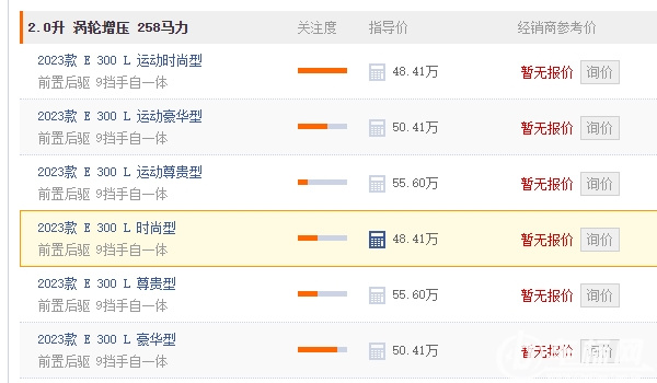 奔馳e300報(bào)價(jià)多少錢 奔馳e300報(bào)價(jià)是48.15萬(wàn)起步(全款落地53.89萬(wàn))