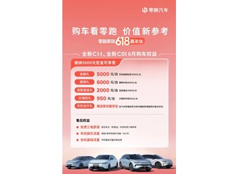 零跑汽車6月購車權(quán)益來襲！5000元定金最高補(bǔ)貼超2萬 封面圖