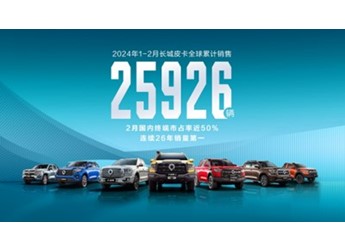 長城皮卡1-2月全球累計銷售25926輛 蟬聯(lián)中國皮卡銷冠 封面圖