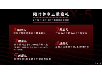 預(yù)售17.98萬起 新款馬自達CX-5開啟預(yù)售 封面圖