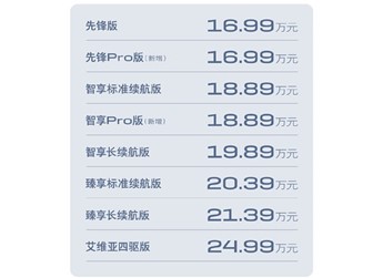 別克E5新增兩款車型上市 售價(jià)16.99-18.89萬