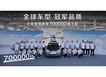 上市不到四年！比亞迪海豚第70萬(wàn)臺(tái)正式下線